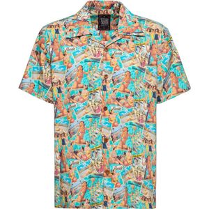 King Kerosin Hawaiihemd KKU25005 Blau-XL