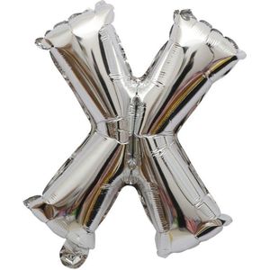 Folieballon / Letterballon Zilver - Letter X - 41cm