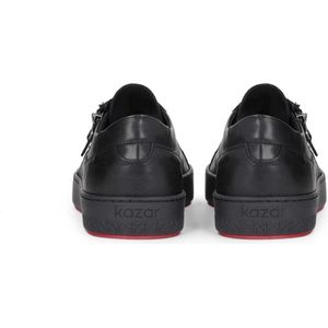 Kazar - Zwarte Sneakers - Leer - Sportieve Stijl