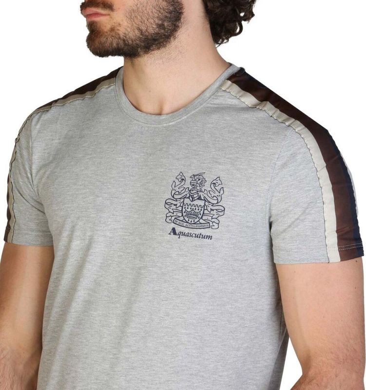 Aquascutum - QMT017M0-03 - T-shirt - Navy - Heren