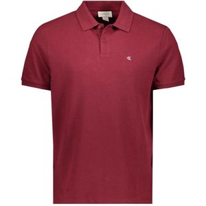 Calvin Klein Jeans Heren SS Monogram Pique Polo LV040EM269 Polo's, Rood (Renaissance Rood), XS, Rood (Renaissance Rood), XS