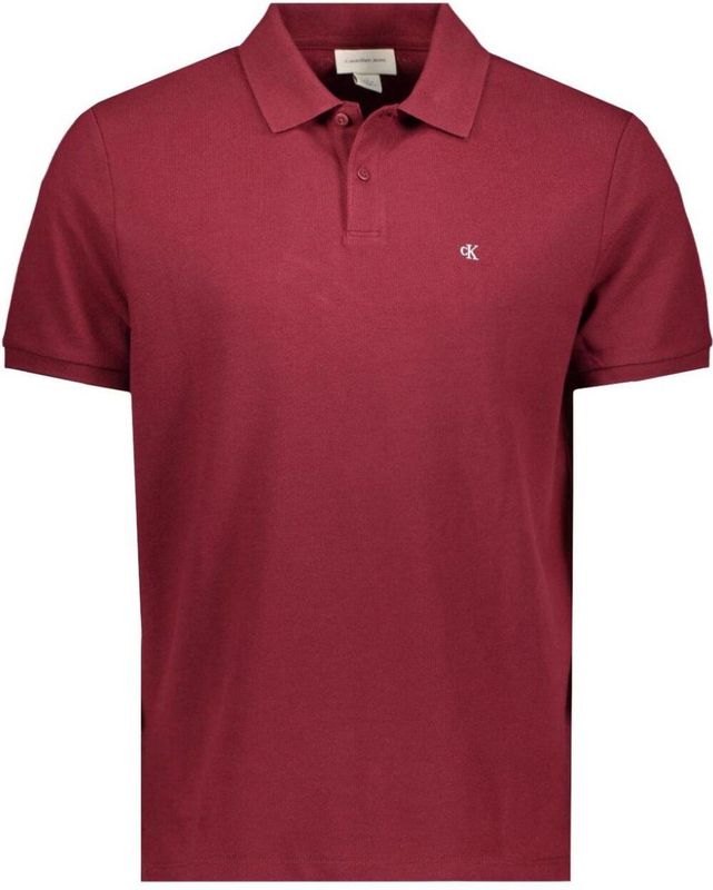 Calvin Klein Jeans Heren SS Monogram Pique Polo LV040EM269 Polo's, Rood (Renaissance Rood), XS, Rood (Renaissance Rood), XS