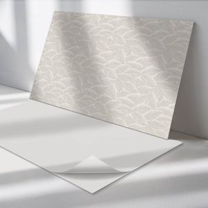 Wallfluent Vinyl Wandpaneel - Bladpatroon in arrangement Zelfklevend Muurpaneel - 120 cm x 60 cm - Beige Vinyl Wandpaneel - 1 stuk - Rechthoekig Wandbekleding Vinyl - Bloemen en planten Wandpaneel - Vinyl Wandbekleding - Wandpaneel Keuken en Badkamer