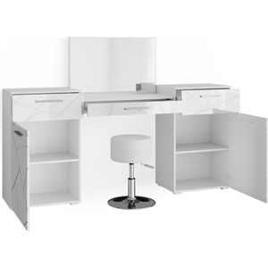Vicco Irma Kaptafel – 39 cm met krukje Wit met krukje