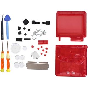 Allecto plus - Schelp Vervangende Behuizing voor GBA SP Console, Transparant Rood - Reparatie Onderdelen
