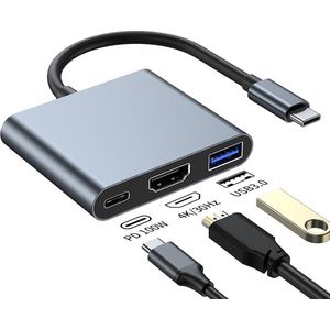 Ferfito USB-C Hub - 3 in 1 - HDMI 4K - PD 100W