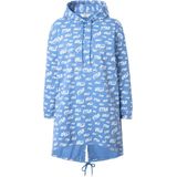 Angel of Style - Dames - Hoodie A-lijn metallic tekstmotief capuchon - Matblauw - Maat 42