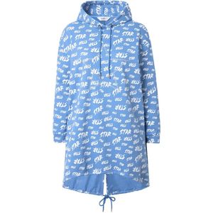 Angel of Style - Dames - Hoodie A-lijn metallic tekstmotief capuchon - Matblauw - Maat 42