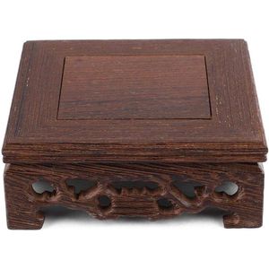 Vierkante houten displaystandaards voor delicate massief houten theepotvoet Vaasdecoratie voor bonsai theepot aquarium(#2)