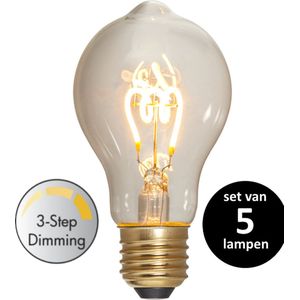 3 standen led lamp - E27 - 4W - set van 5