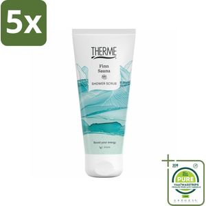 5 x Therme - Finn Sauna - Douche Scrub - Verfrissend - Verzorgend - 200ml - Grootverpakking - Saunadouche - Sauna Scrub - Eucalyptus - Menthol - Huidverzorging