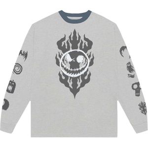 Disney The Nightmare Before Christmas - Flaming Jack Longsleeve shirt - S - Grijs
