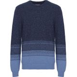 Gebreide Trui - Color-Blocking - Knitwear - Geribbelde Kraag - Lange Mouw