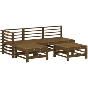 vidaXL-5-delige-Loungeset-massief-grenenhout-honingbruin