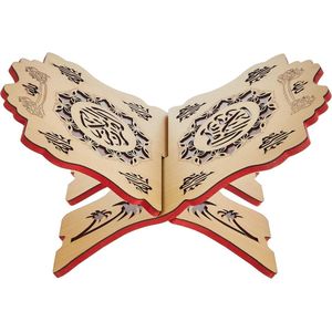 Borvat® - Houten Koran Standaard - Islamitische Lectuurhouder - Gegraveerd Design - Inklapbaar