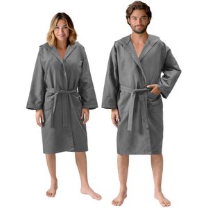 Goodivery® Uniseks microvezel badjas met capuchon voor sport en reizen
