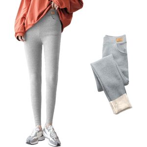 Fleece Legging - Winter Legging - Thermo Legging - Legging Met Zakken - Thermo Kleding Dames - Thermo Legging Dames - Warme Legging - Gevoerde Legging - Dames Winter - Legging & Shapewear Dames  | Licht Grijs | Maat S