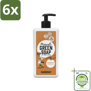 Marcel's Green Soap - Handzeep - Sandelhout & Kardemom - Voor dagelijks gebruik - 500 ml - Voordeelverpakking - 6 stuks - Handzeep - Sandelhout