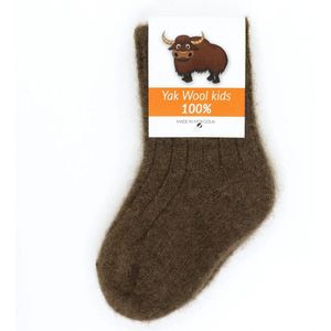 Kindersokken van Yak wol - Bruin, 16-17 (3-4 jaar)