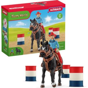 schleich FARM WORLD - Barrel racing met cowgirl - Kinderspeelgoed voor Jongens en Meisjes - 3 tot 8 jaar 42576