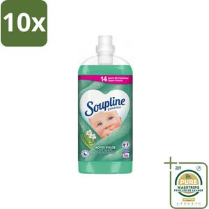 10 x Soupline - Wasverzachter - Aloë Vera - 56 Wasbeurten - 1.3L - Grootverpakking - Wasverzachter - Aloë Vera - Frisheid - Zachtheid - Geur