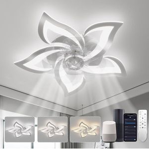 Plafondventilator Met Verlichting - Ventilator Met LED Lamp - Dimbaar - Stil en Energiezuinig