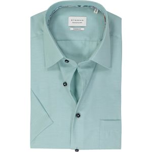 ETERNA modern fit overhemd korte mouw - Oxford - turquoise - Strijkvrij - Boordmaat: 38