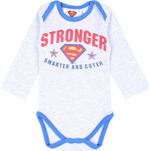 Grijs gemêleerd babyrompertje - Superman