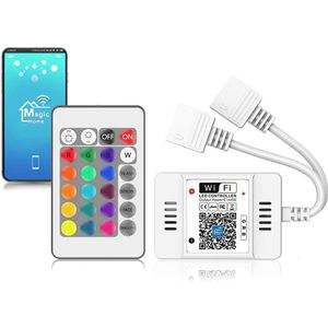 Smart WiFi LED Controller Met 24 Toetsen en IR-afstandsbediening - Dimbaar RGB-controller voor LED-strips