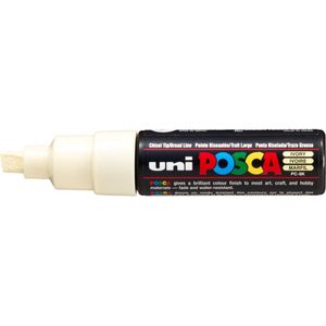 Krijtstift - Chalkmarker - Universele Marker - Uni Posca Marker - Ivoor - PC-8K - 8mm - Beitelpunt - Large - 1 stuk