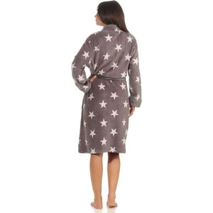 Normann dames badjas fleece - Stars - XL - Roze