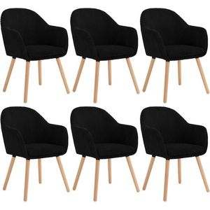 Rootz Eetkamerstoelen set van 6 - Gestoffeerde stoelen - Comfortabel zitcomfort - Hoog comfort, robuuste stabiliteit, veelzijdig ontwerp - Corduroy en hout - 55,5 cm x 83,5 cm x 56,5 cm