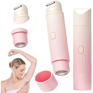 2 in 1 Ladyshave voor Vrouwen - Elektrisch Scheerapparaat - Bikinitrimmer Dames - Mini haarverwijderaar voor nat en droog haar nat en droog gebruik voor thuis - Gradiënt roze