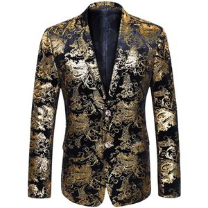 Allthemen Heren Colbert met Gouden Opdruk - Geborduurde Knopen - XS