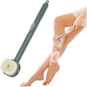 Rugborstel met lange handgreep - lichaamsborstel voor bad - lichaamscrub-borstel met afneembare doucheborstel