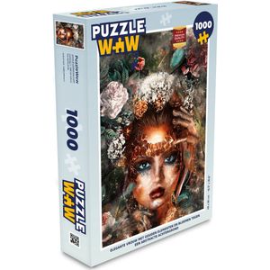 Puzzel Bloem - Make up - Goud - Legpuzzel - Puzzel 1000 stukjes volwassenen