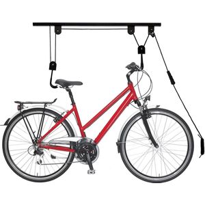 Relaxdays fietslift ophangsysteem - plafondlift - fietsophangsysteem - tot 20 kg - zwart
