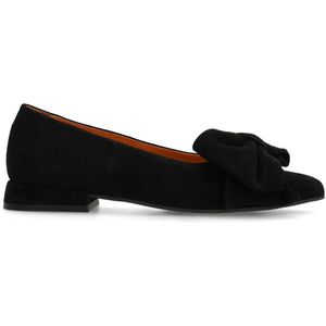 Manfield - Ballerina's - Zwart - Suède - Strik