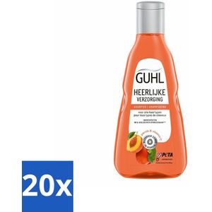 20 x Guhl - Shampoo - Heerlijke Verzorging - 250 ml - Zacht Haar - Gezonde Haargroei - Perziksap - Vitamine C