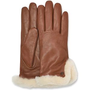 UGG W Leather Sheepskin Vent Glove Dames Handschoenen - Cognac - Maat M
