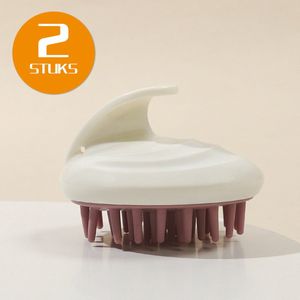 Colorful Sun® Scalp Massager - 2 Stuks - Shampoo massageborstel - Haarborstel voor Haargroei - Shampoo Borstel - Massageborstel voor de haren - Siliconen Haarborstel - Hoofdhuid borstel - Haargroei & anti roos - Head Massager - Wit