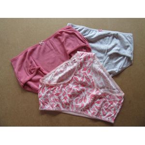 Petit Bateau - 3 Pack - Boxershort - Shortie voor meisjes - Roze / grijst - 12 jaar 152