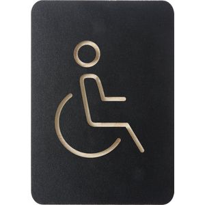 Europel - Pictogram Rolstoel - Zwart - Massief Hout - Zelfklevend