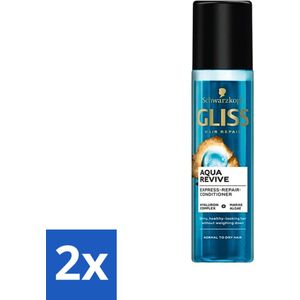 Gliss - Anti-Klit Spray Aqua Revive - Voor Hydraterend en Makkelijk Doorkambaar Haar - 200 ml - Voordeelverpakking - 2 stuks