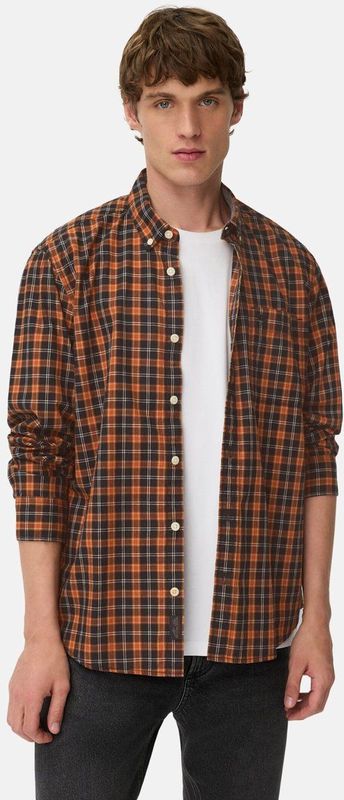 camel active - Shirt - Kaneel - Lange Mouwen - Katoen