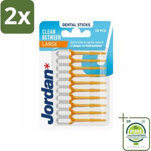 Jordan Sticks Clean Between Large 40 stuks per verpakking - Voordeelverpakking - 2 stuks - Tandenstokers - Tandenreiniging