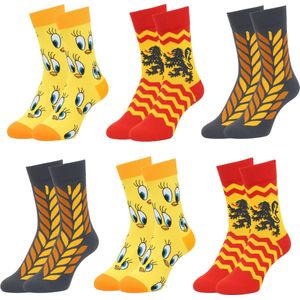 LIEVE SOKKEN Sokken voor Dames & Heren – Set van 6 paar – 3 Verschillende Designs – Katoen – Maat 38-43