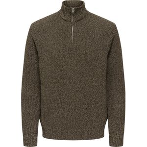 Onsjoin - Gebreide Pullover - Ronde Hals - Lange Mouwen - Halve Ritssluiting