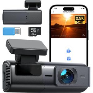 Goodivery® - Dashcam - 2,5 K - Autocamera - 1440P WiFi - Minicamera voor met app - 32 GB SD-kaart - Nachtzicht - WDR - G-sensor - Loopopname - Parkeermodus 24 uur