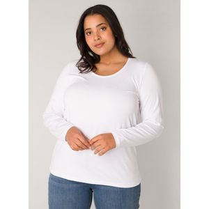 BASE LEVEL CURVY Aso Jersey Shirt - White - maat 1(48)